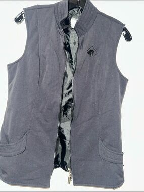 Aris Navy Zip-Front Sleeveless Vest